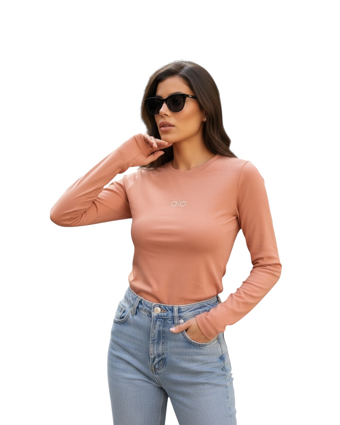 חולצת ליקרה alo שילוב כפפה
