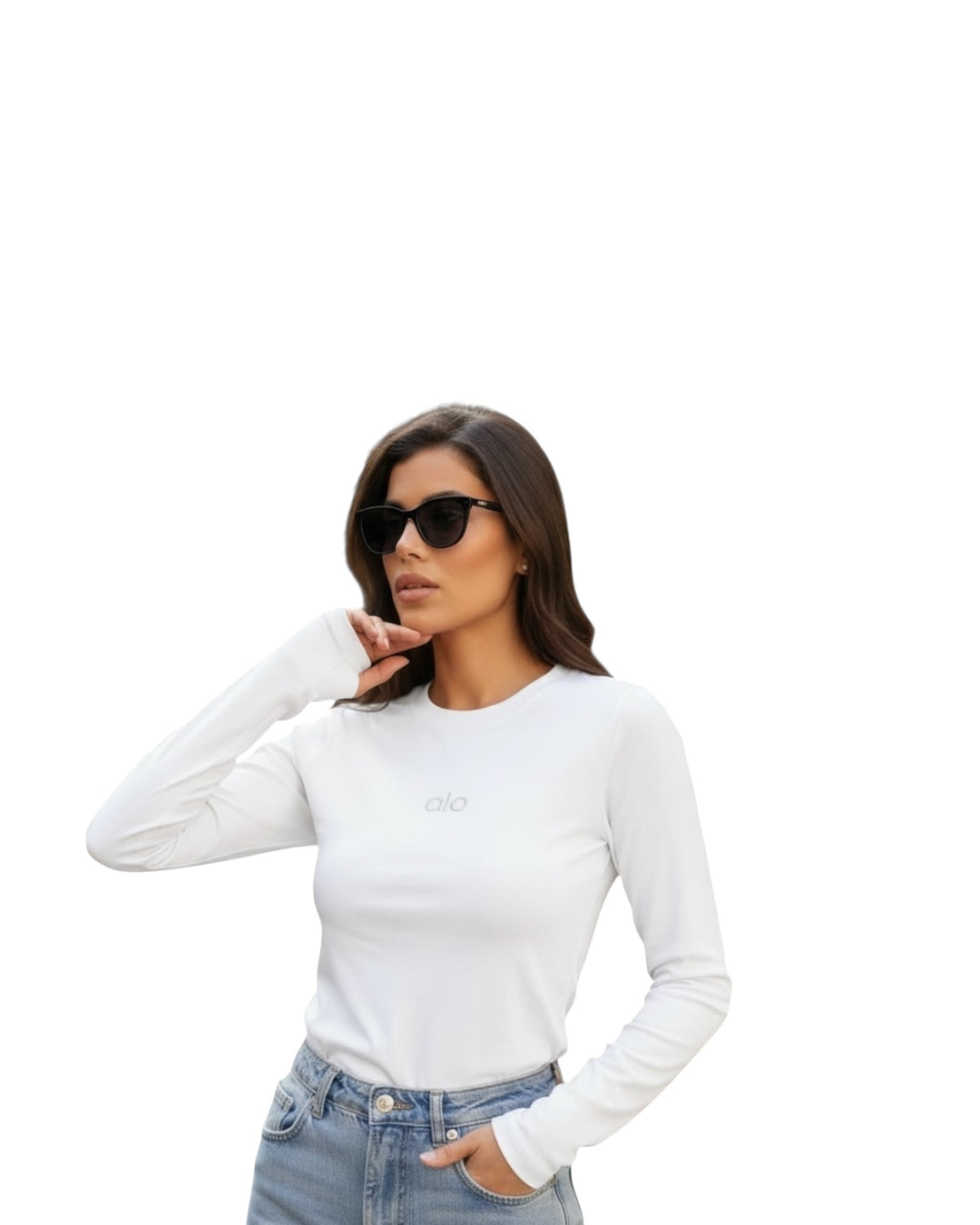 חולצת ליקרה alo שילוב כפפה