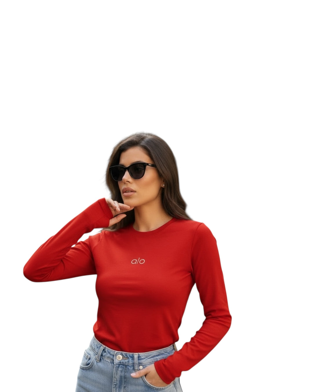 חולצת ליקרה alo שילוב כפפה
