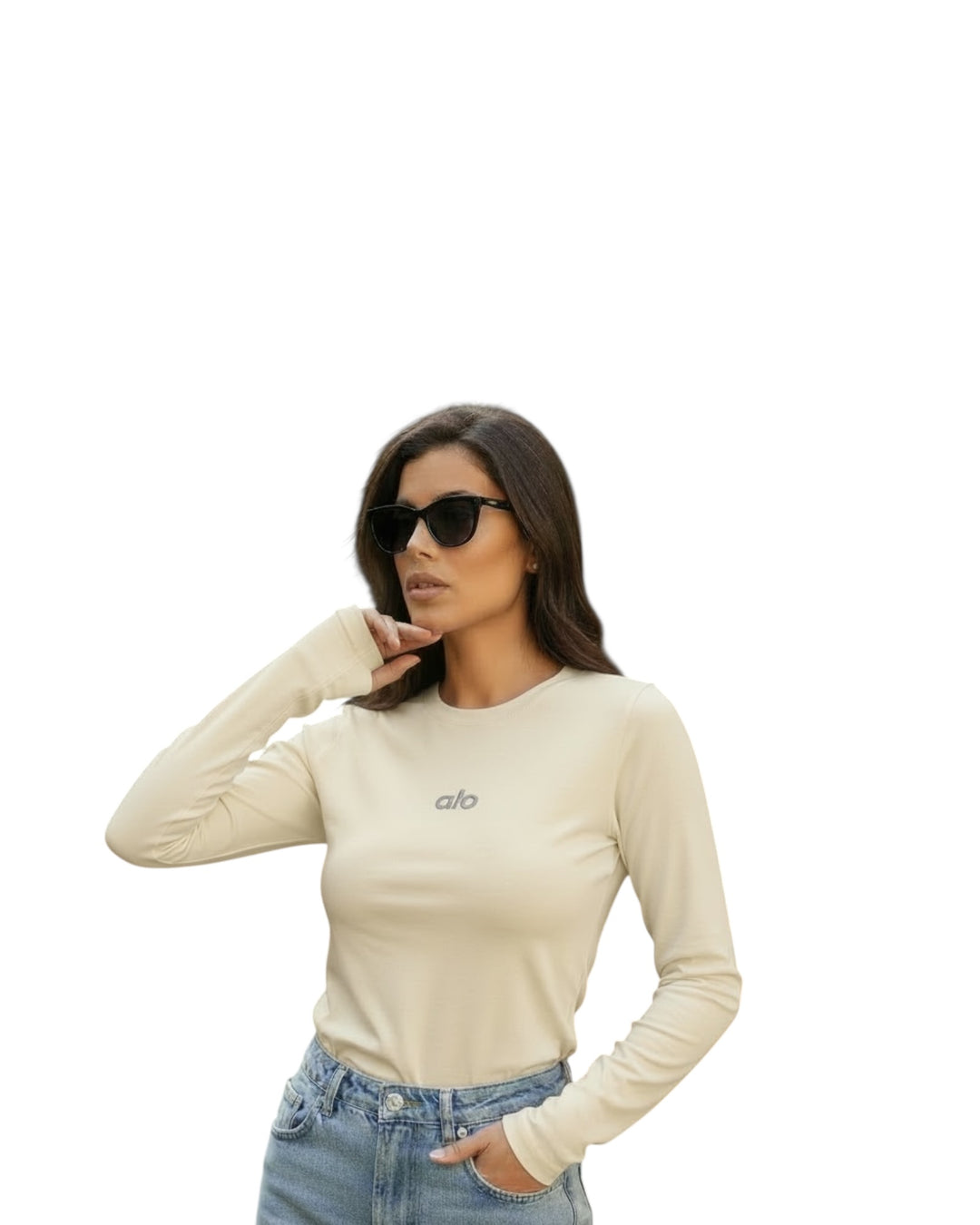 חולצת ליקרה alo שילוב כפפה