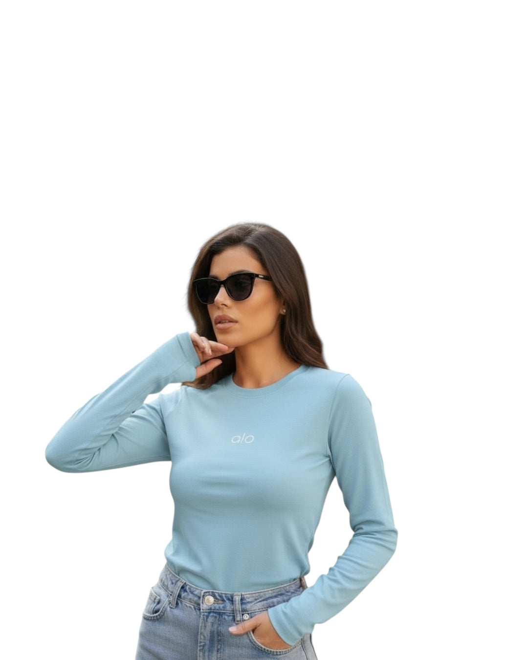 חולצת ליקרה alo שילוב כפפה