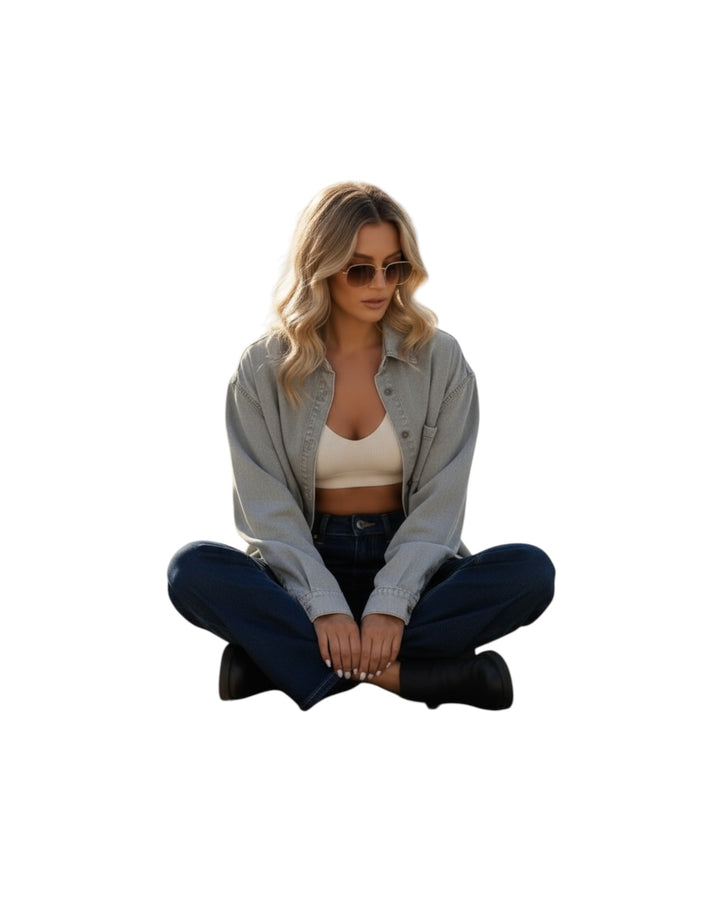 ג׳ינס גבוה גזרה ישרה