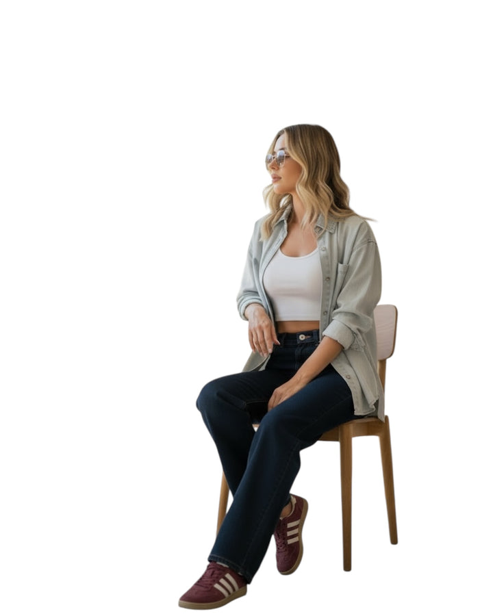 ג׳ינס גבוה גזרה ישרה