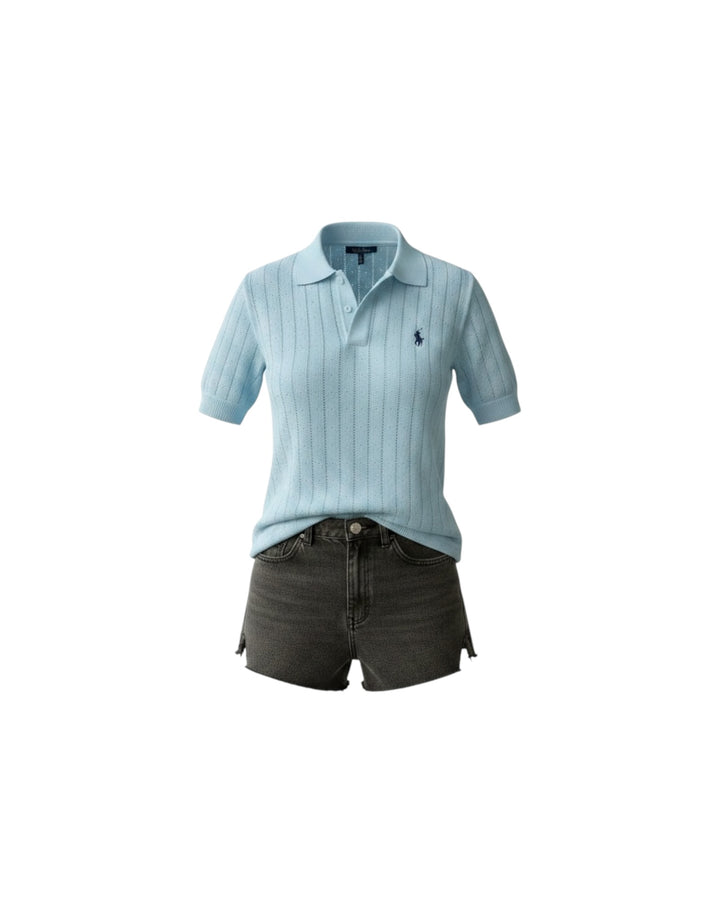 סריג POLO דק שילוב כפתורים