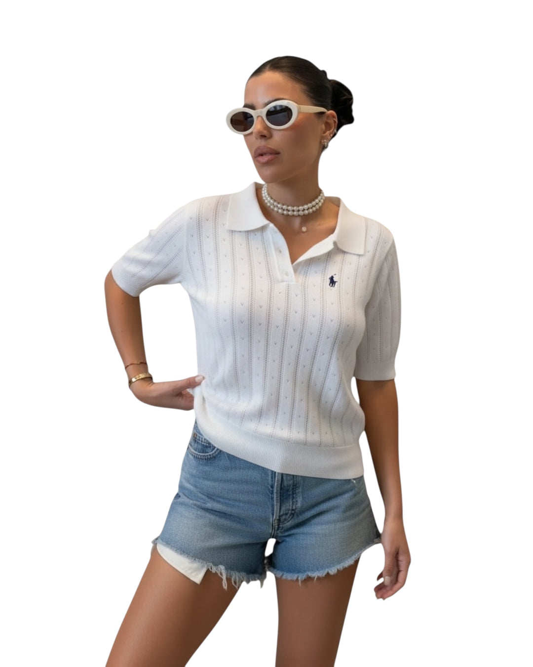סריג קייצי POLO שילוב כפתורים