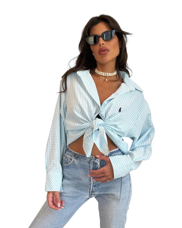 חולצת POLO משבצות מכופתרת