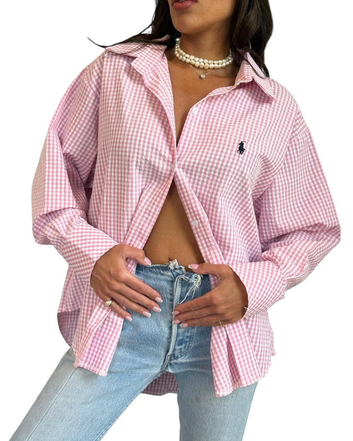 חולצת POLO משבצות מכופתרת