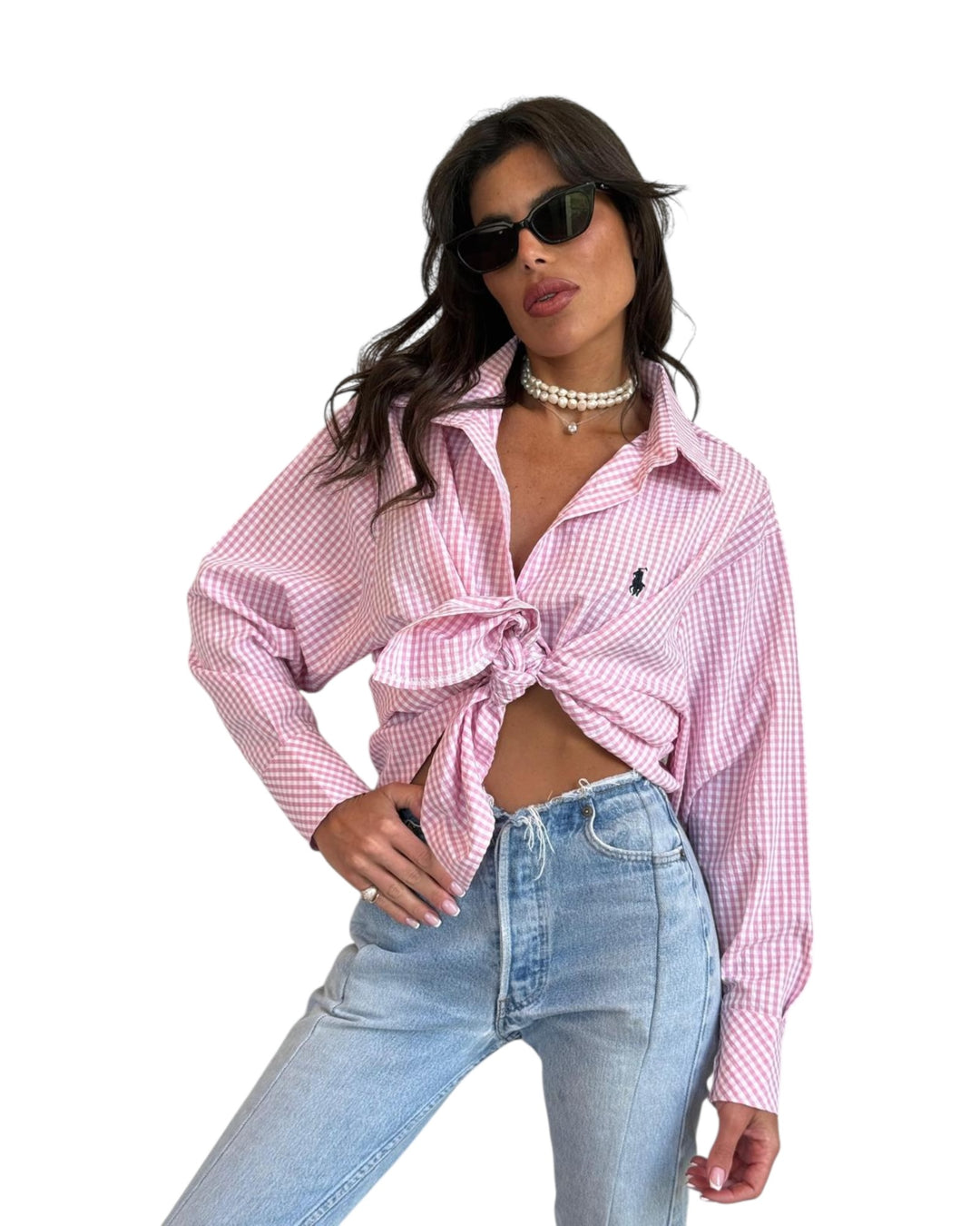 חולצת POLO משבצות מכופתרת