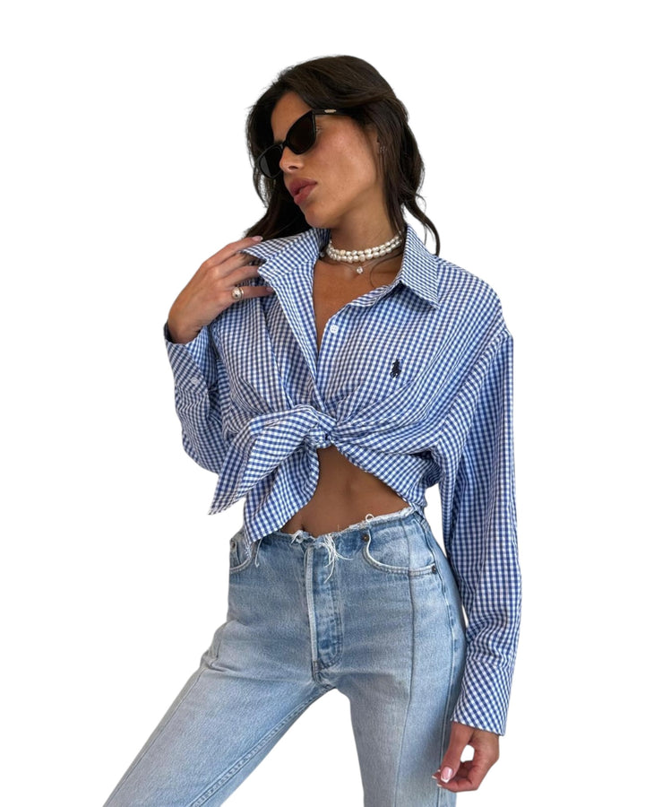 חולצת POLO משבצות מכופתרת