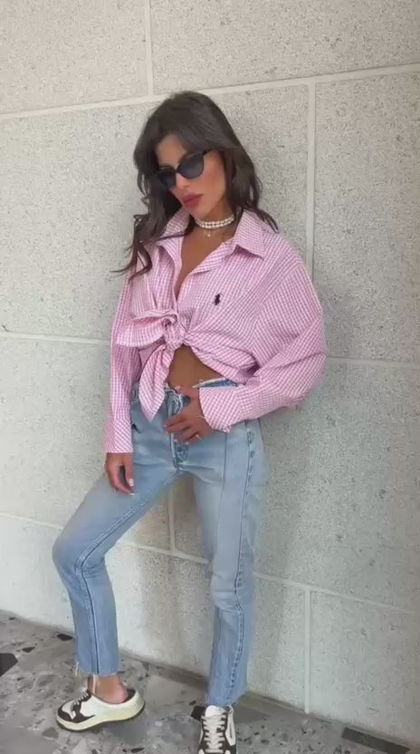 חולצת POLO משבצות מכופתרת