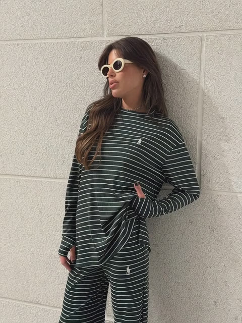 חליפת POLO פסים שילוב כפפה